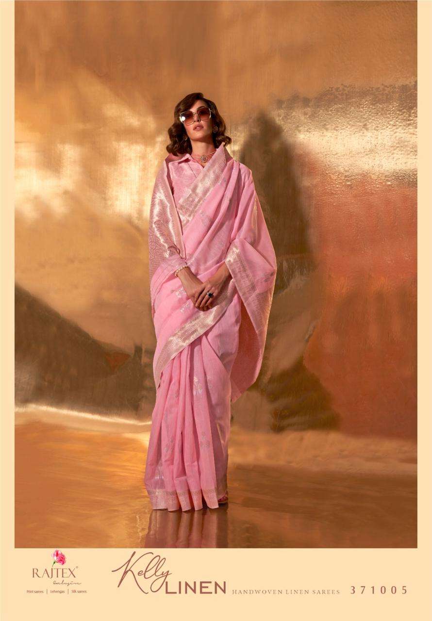 KELLY LINEN BY RAJTEX 371001 TO 371006 SERIES HANDWOVEN LINEN SAREES