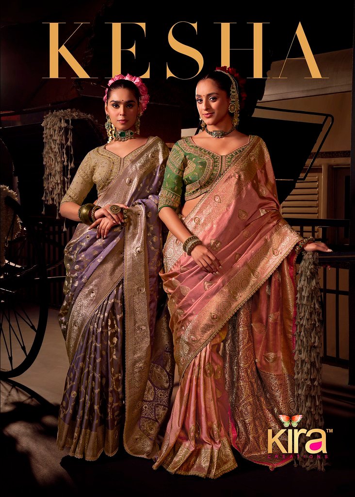 KESHA BY KIRA 6801 TO 6805 SERIES DESIGNER VISCOSE TISSUE SAREES