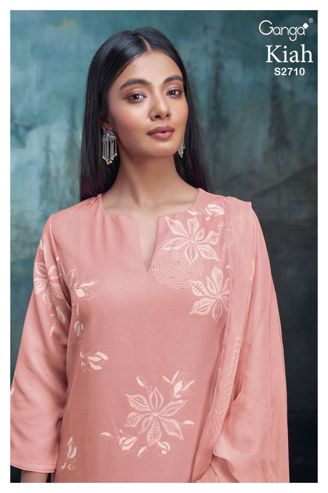KIAH 2710 BY GANGA FASHIONS 2710-A TO 2710-D SERIES LINEN JACQUARD DRESSES
