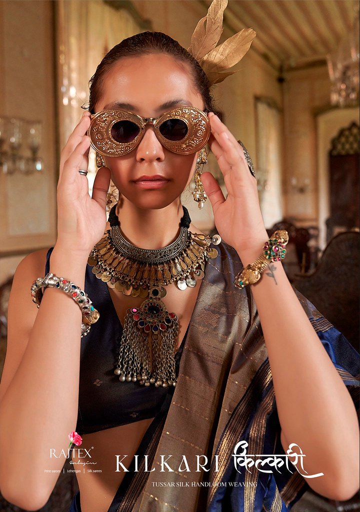 KILKARI BY RAJTEX 417001 TO 417006 SERIES FANCY TUSSAR SILK SAREES