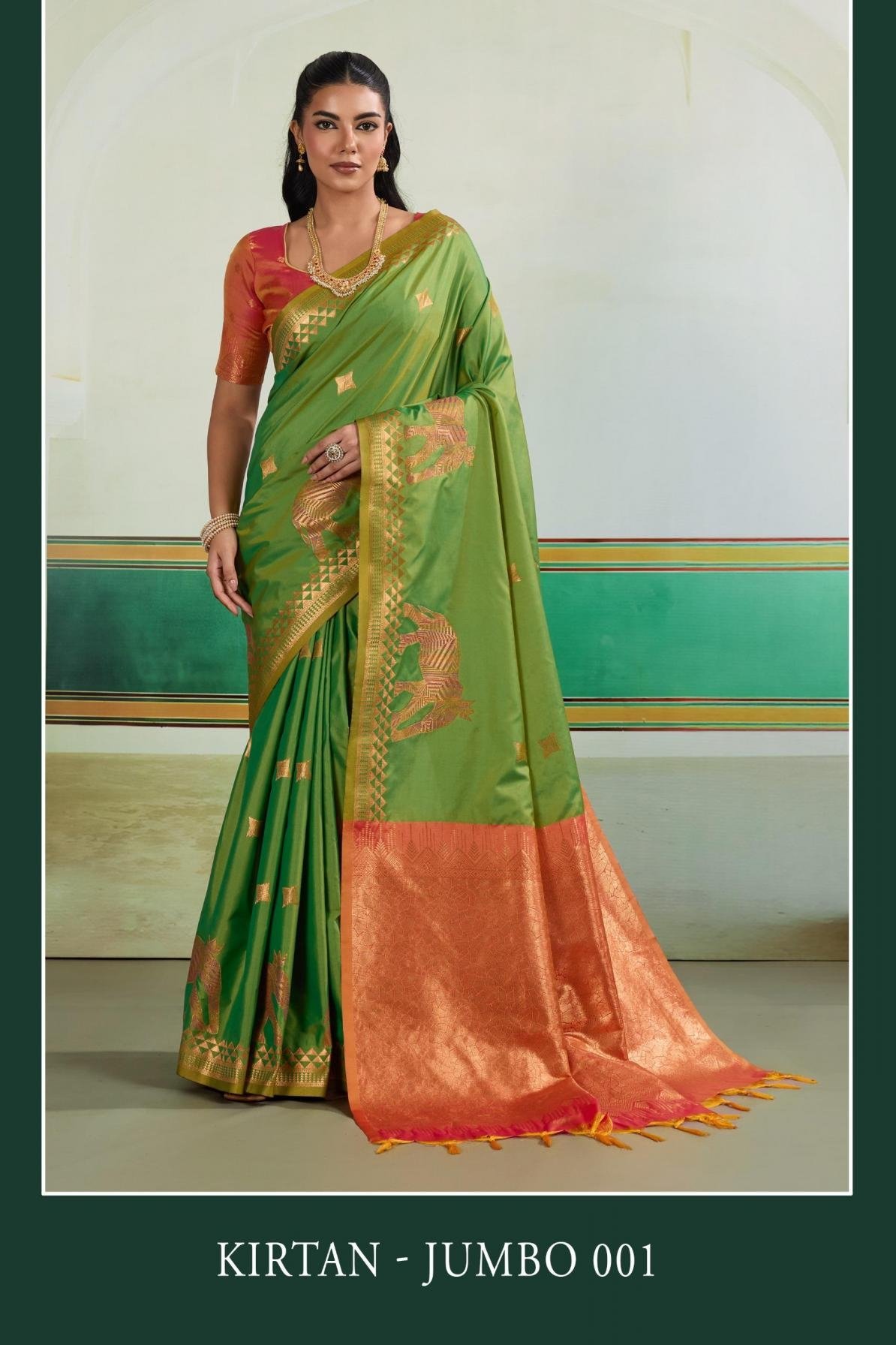 KIRTAN-JUMBO BY RAJTEX 001 TO 006 SERIES HANDLOOM PURE SILK SAREES