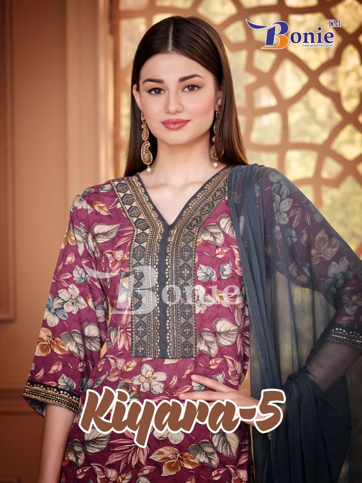 KIYARA VOL-5 BY BONIE 5001 TO 5006 SERIES HEAVY RAYON STITCHED DRESSES