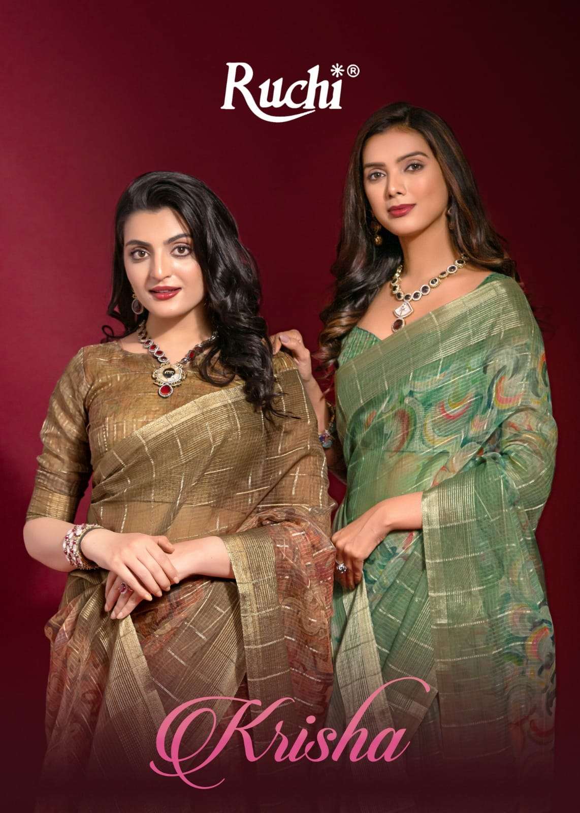 KRISHA BY RUCHI 32901 TO 32906 SERIES LINEN SILK DIGITAL PRINTED SAREES