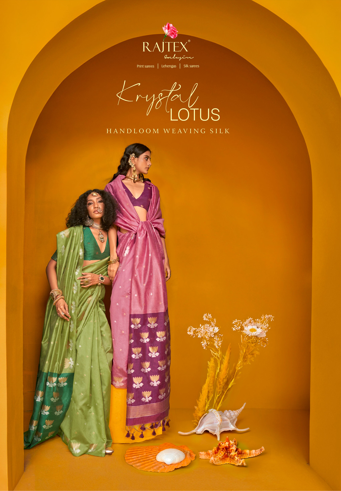 KRYSTAL LOTUS BY RAJTEX 402001 TO 402006 SERIES TUSSAR SILK SAREES