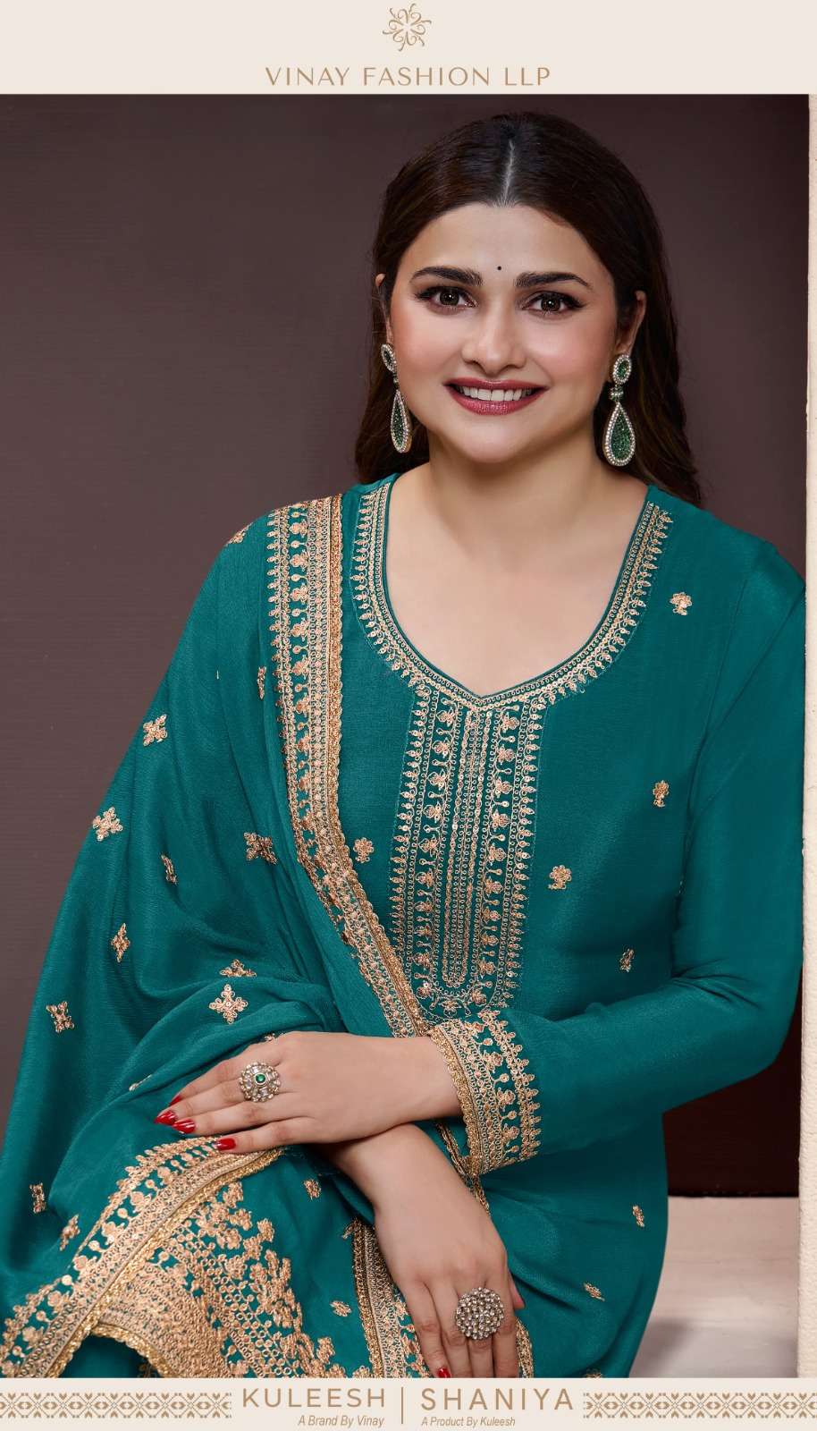 KULEESH SHANIYA BY VINAY FASHION 72151 TO 72154 SERIES CHINON DRESSES