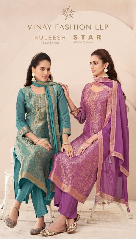 KULEESH STAR BY VINAY FASHION 71431 TO 71434 SERIES SIMMER JACQUARD DRESSES
