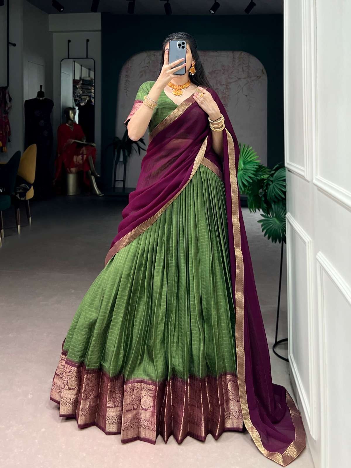 LNB-2045 COLOURS BY SUSWANI LATEST FANCY DESIGNER DOLA CHECKS LEHENGAS