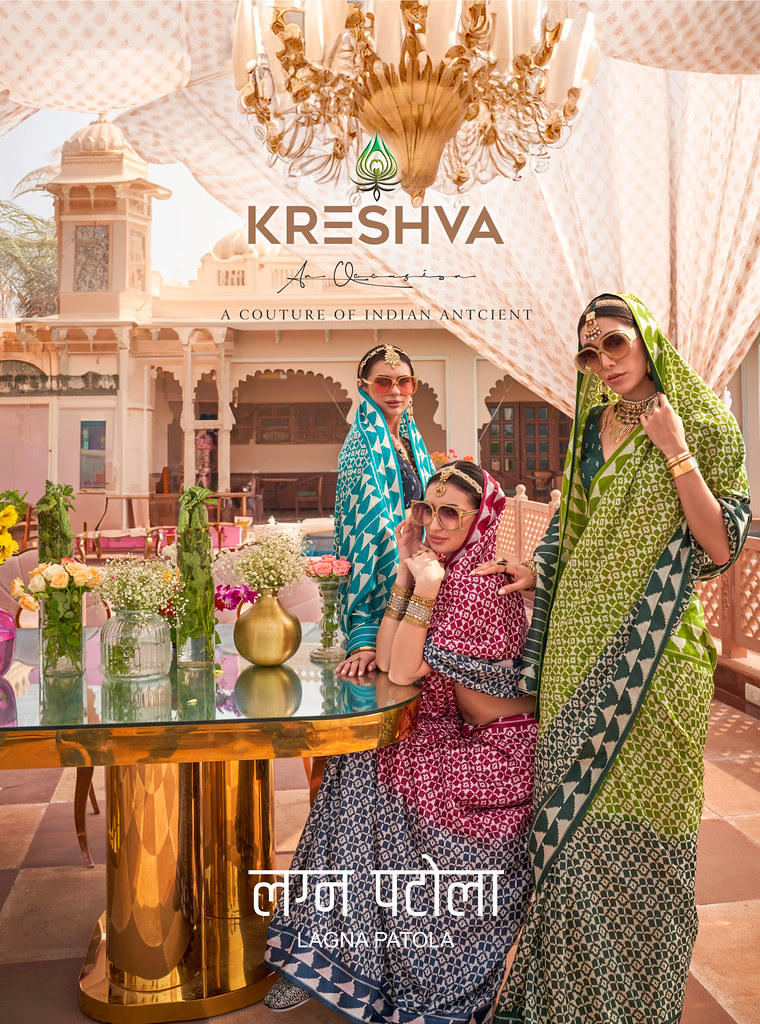 LAGNA PATOLA BY KRESHVA K-783 TO K-790 SERIES SIGMA SILK PRINT SAREES