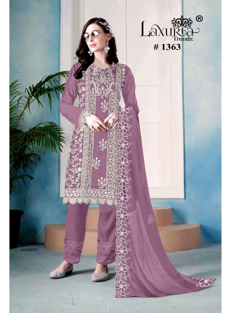 LAXURIA 1363 COLOURS BY LAXURIA TRENDZ ORGANZA STITCHED PAKISTANI DRESSES