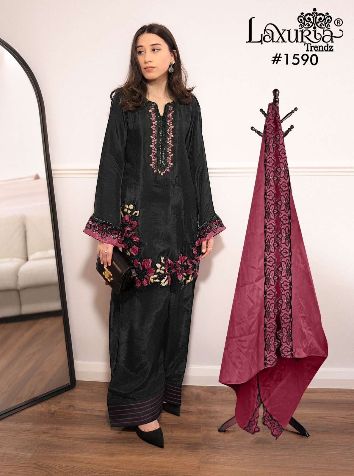 LAXURIA 1590 COLOURS BY LAXURIA TRENDZ ROMAN GLASS STITCHED PAKISTANI DRESSES