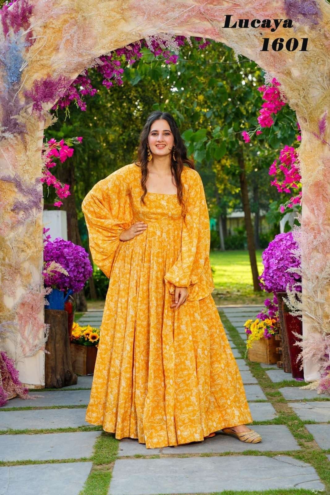 LUCAYA VOL-16 BY SUSWANI FANCY DESIGNER GEORGETTE PRINTED GOWNS