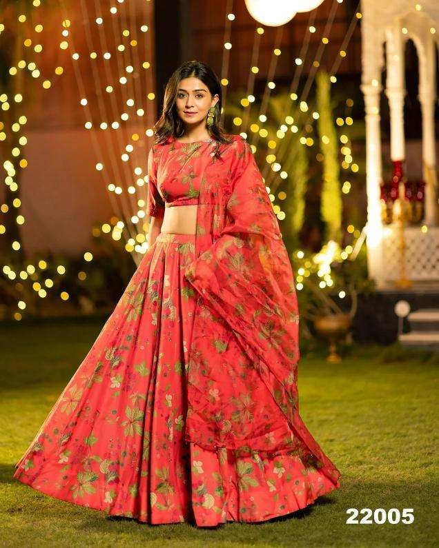 LUCAYA VOL-22 BY SUSWANI FANCY DESIGNER AIR TEX CHINON PRINTED LEHENGAS