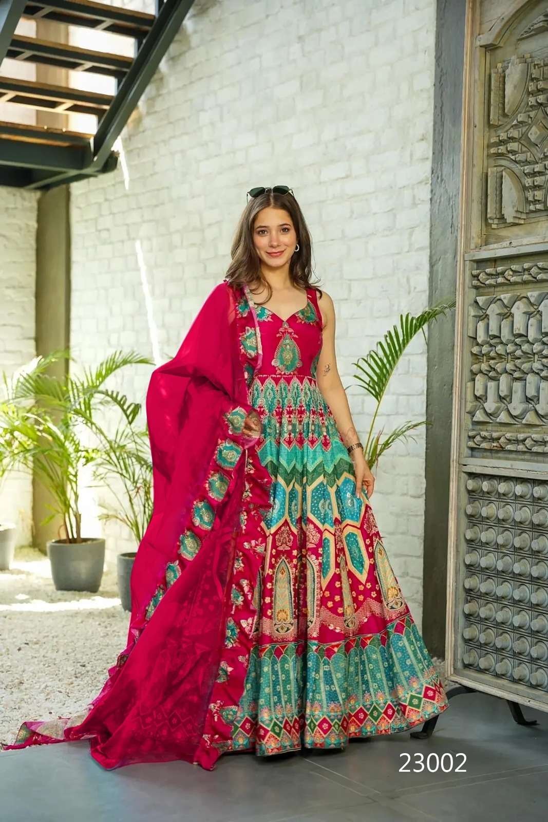 LUCAYA VOL-23 BY SUSWANI FANCY DESIGNER SILK DIGITAL PRINTED GOWNS
