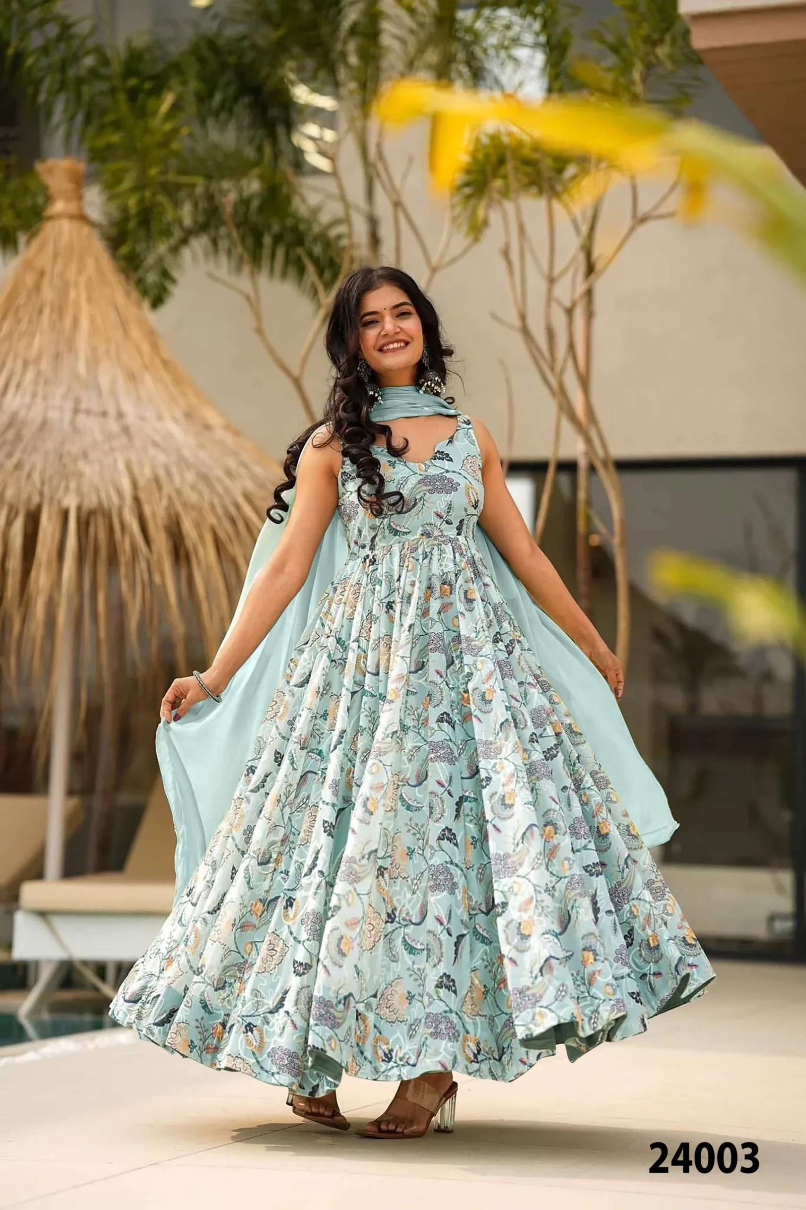 LUCAYA VOL-24 BY SUSWANI FANCY DESIGNER RAYON DIGITAL PRINTED GOWNS