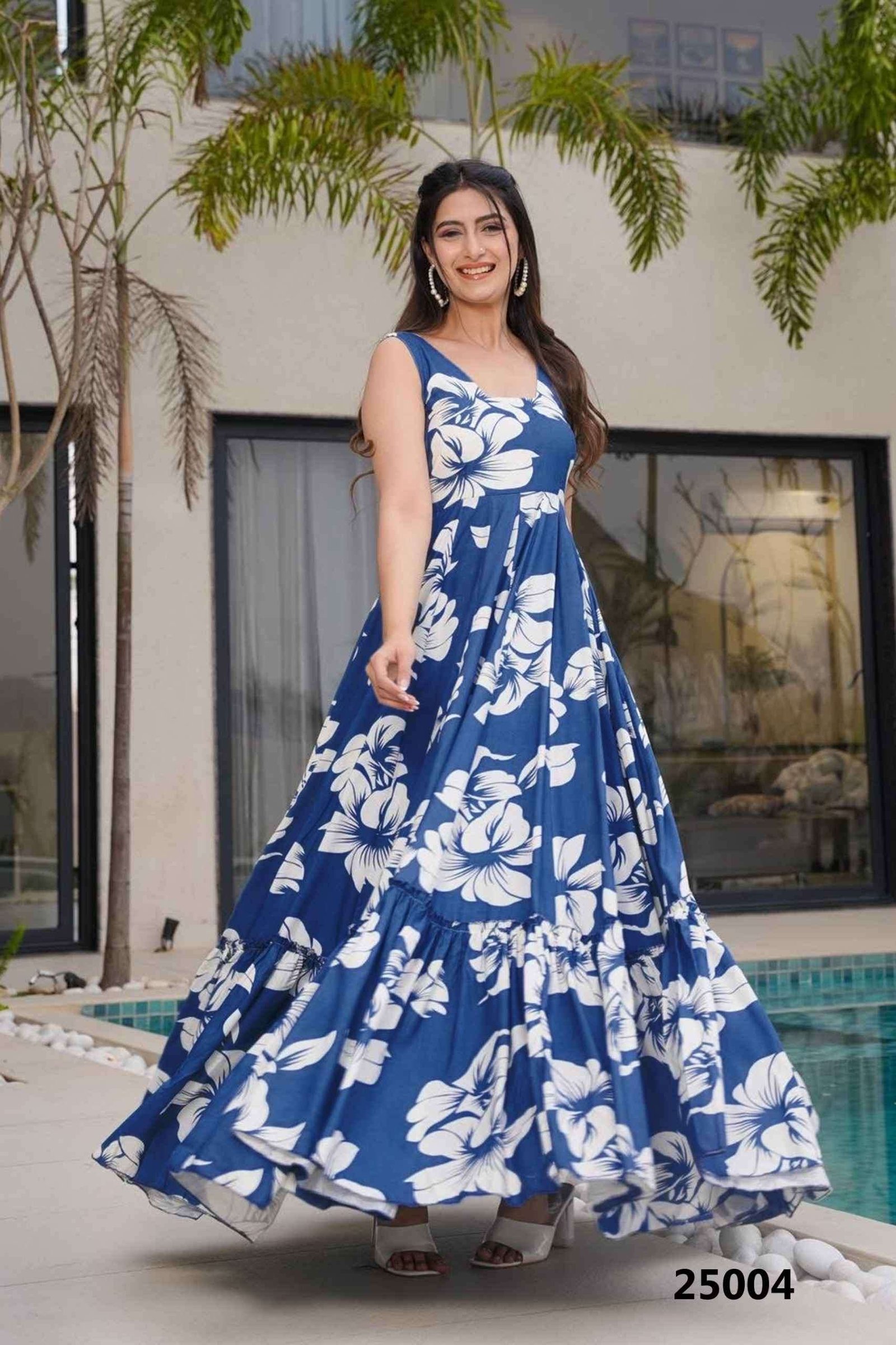 LUCAYA VOL-25 BY SUSWANI FANCY DESIGNER RAYON DIGITAL PRINTED GOWNS