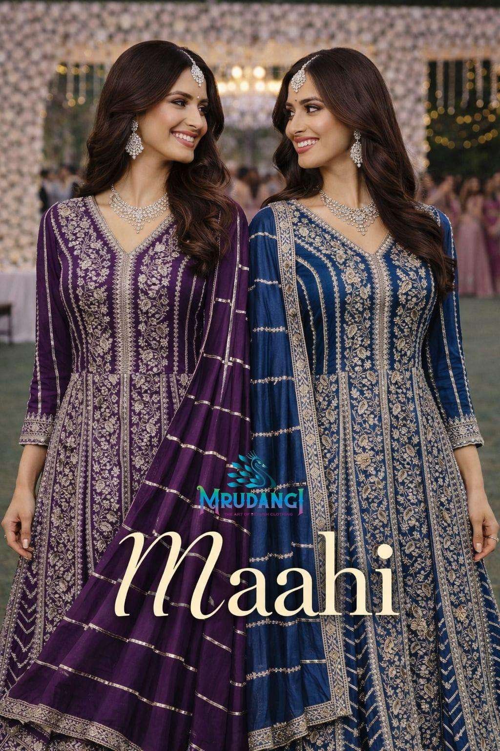 MAAHI BY MRUDANGI 846 TO 847 SERIES HEAVY PREMIUM REAL CHINON GOWNS