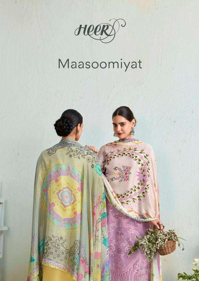 MAASOOMIYAT BY HEER 9291 TO 9296 SERIES PURE MUSLIN ORGANZA DRESSES