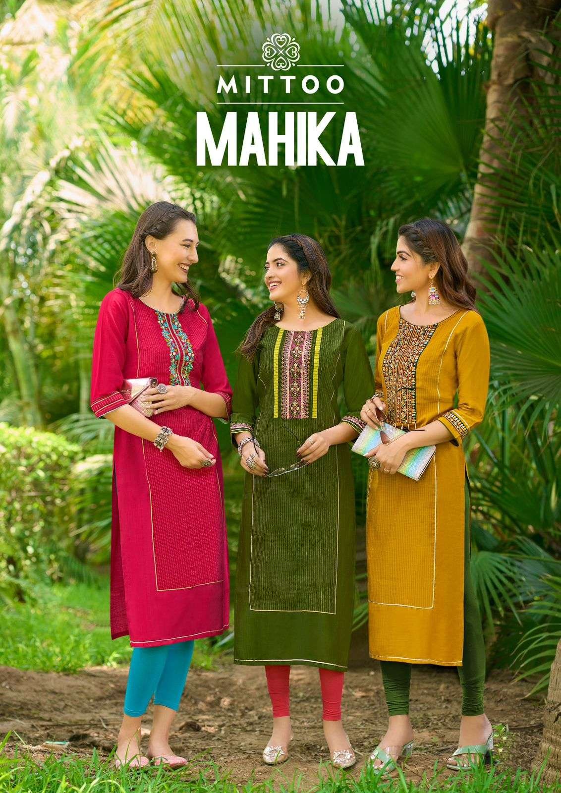 MAHIKA BY MITTOO 1001 TO 1006 SERIES DESIGNER VISCOSE WEAVING KURTIS