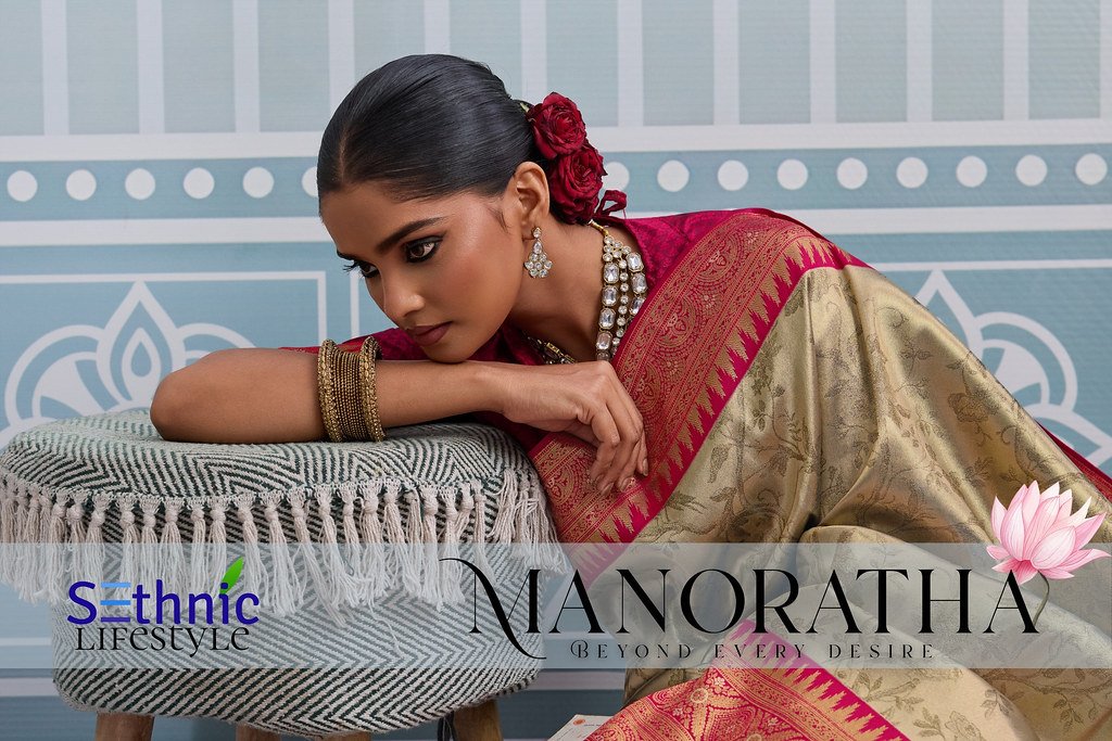 MANORATHA BY SETHNIC 105001 TO 105010 SERIES FANCY SOFT SILK SAREES