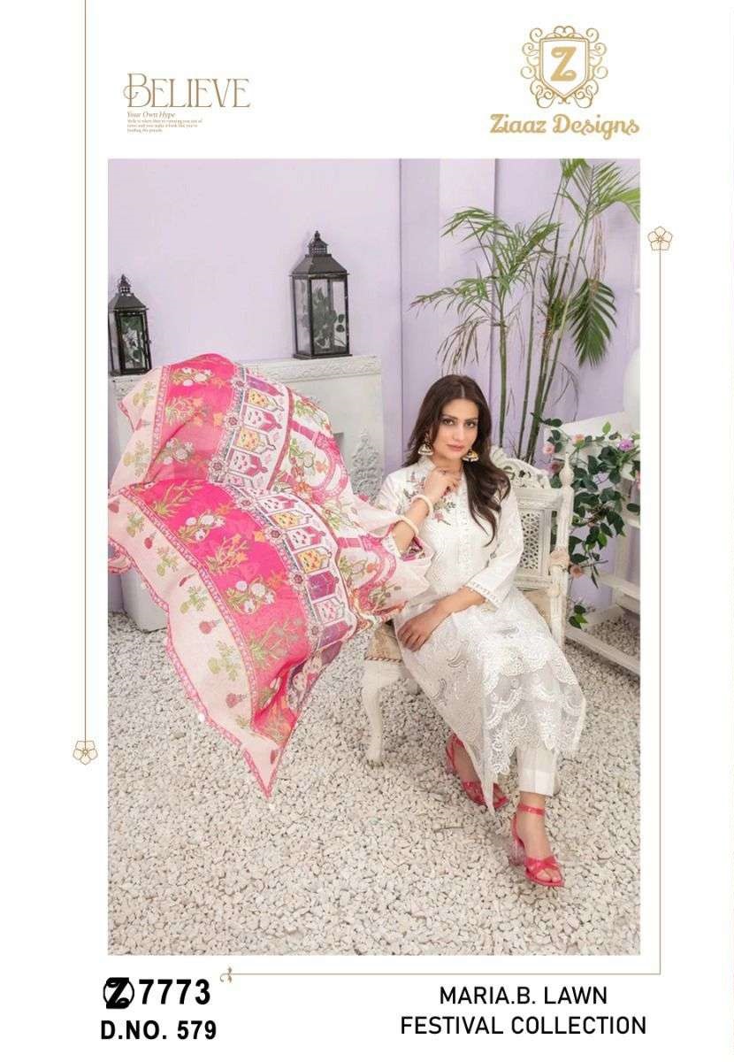 MARIA.B. LAWN FESTIVAL COLLECTION 579 BY ZIAAZ DESIGNS RAYON PAKISTANI DRESS