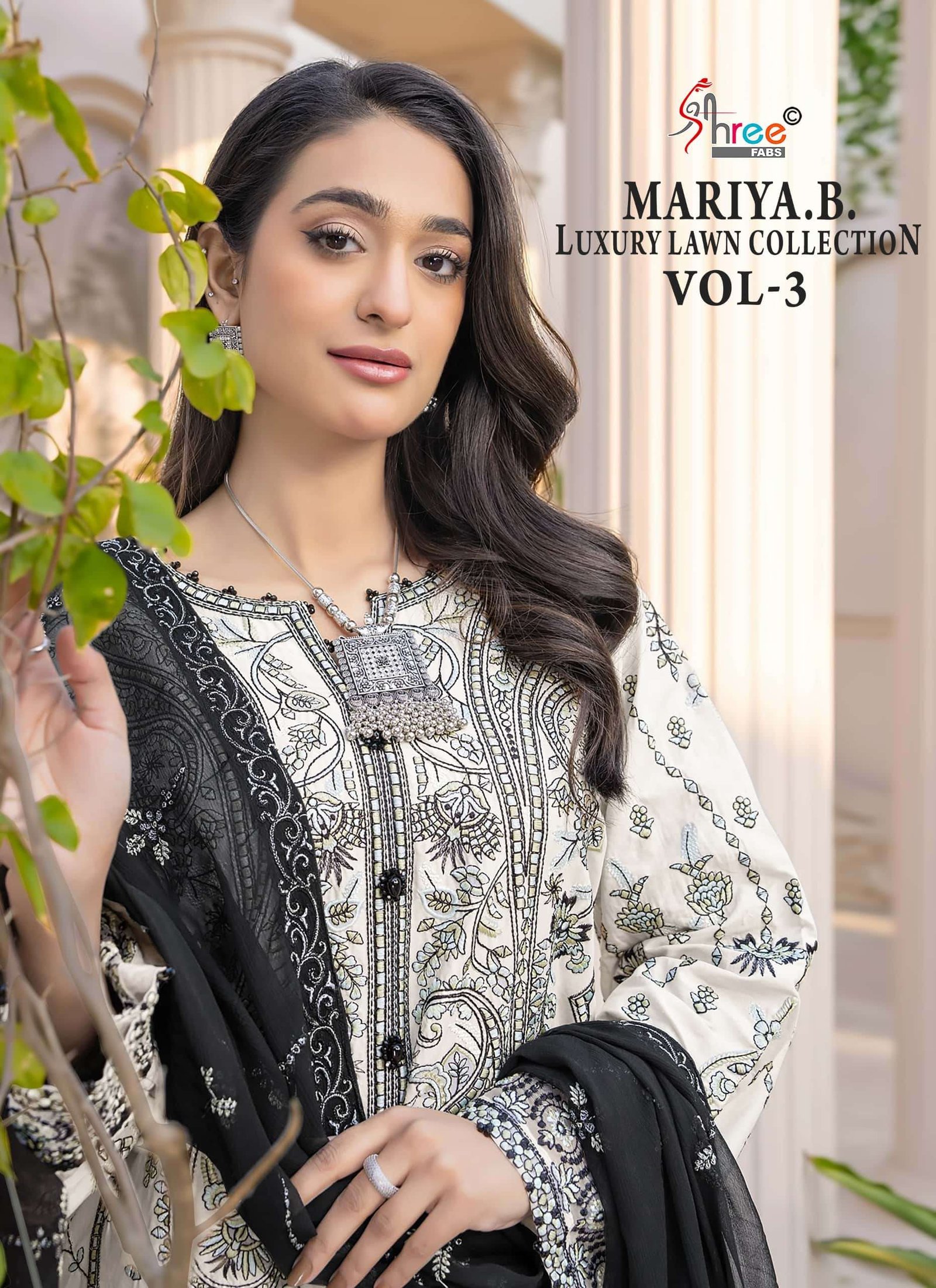 MARIYA.B. LUXURY LAWN COLLECTION VOL-3 BY SHREE FABS 4221 TO 4226 SERIES COTTON PAKISTANI DRESSES