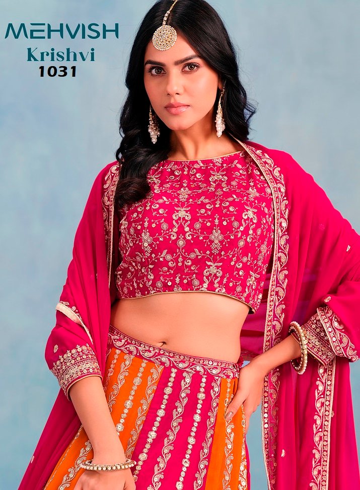 MEHVISH KRISHVI 1031 BY DANI CREATIONS HEAVY FAUX GEORGETTE LEHENGA