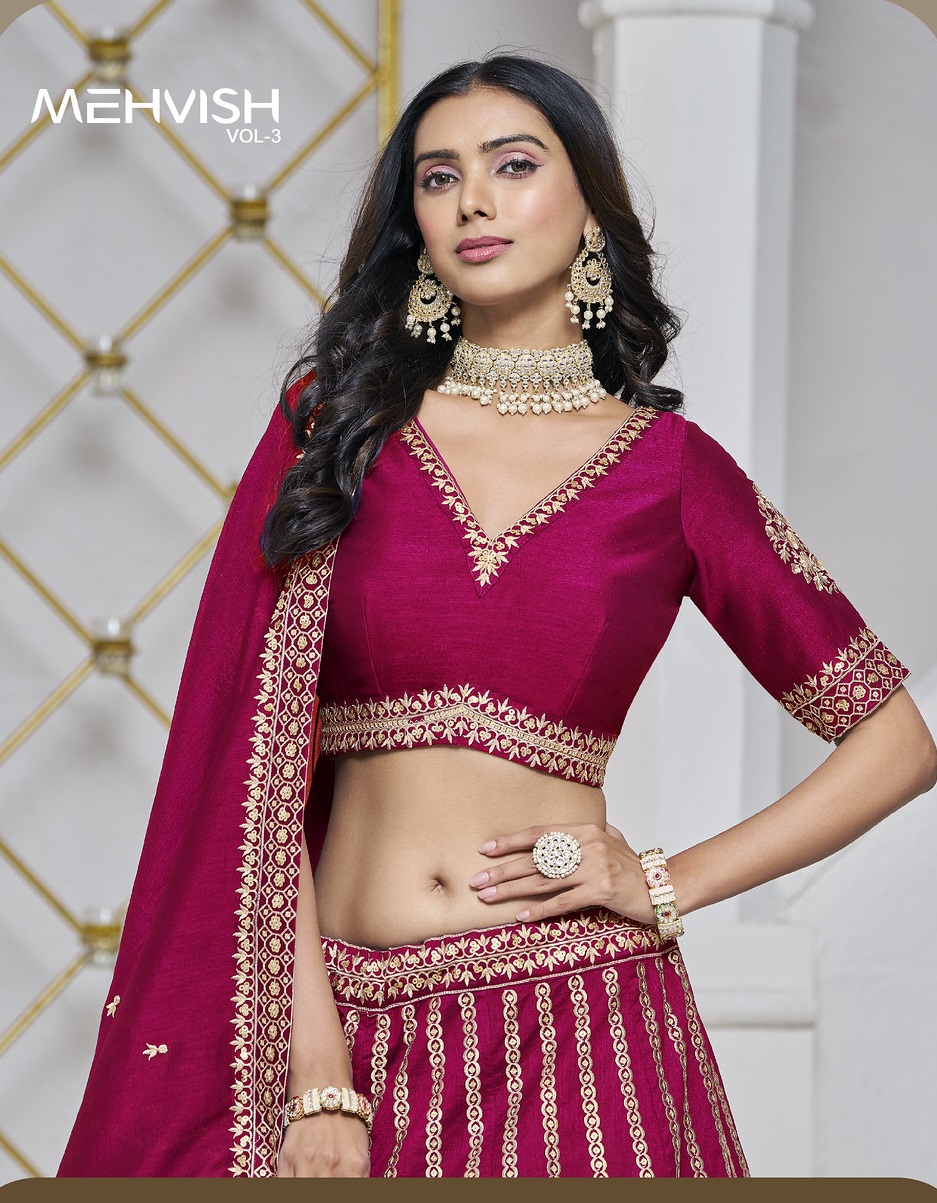 MEHVISH VOL-3 BY DANI CREATIONS 301 TO 304 SERIES ART SILK LEHENGAS