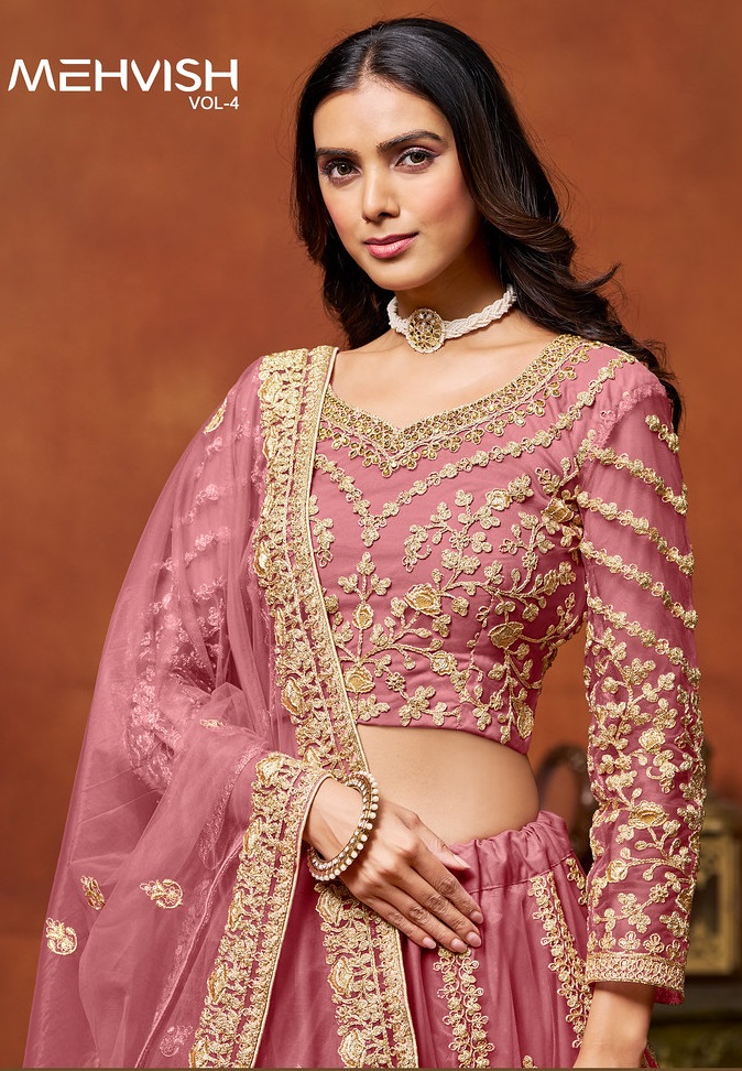 MEHVISH VOL-4 BY DANI CREATIONS 401 TO 404 SERIES HEAVY NET LEHENGAS