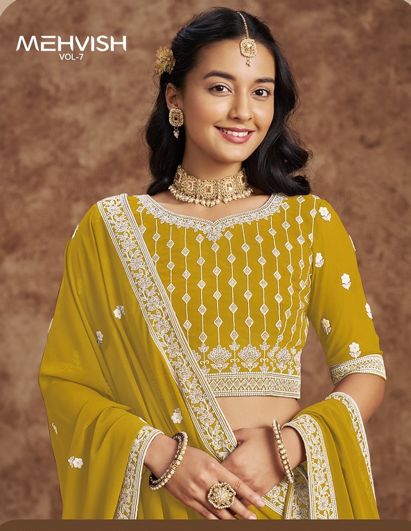 MEHVISH VOL-7 BY DANI CREATIONS 701 TO 704 SERIES FAUX GEORGETTE LEHENGAS
