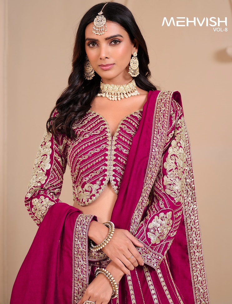 MEHVISH VOL-8 BY DANI CREATIONS 801 TO 804 SERIES ART SILK LEHENGAS