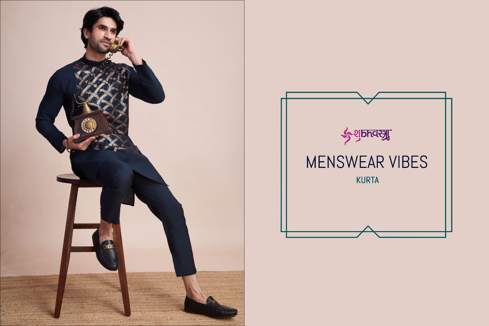 MENSWEAR VIBES BY SHUBHVASTRA 61041 TO 61044 SERIES SILK MENS KURTAS