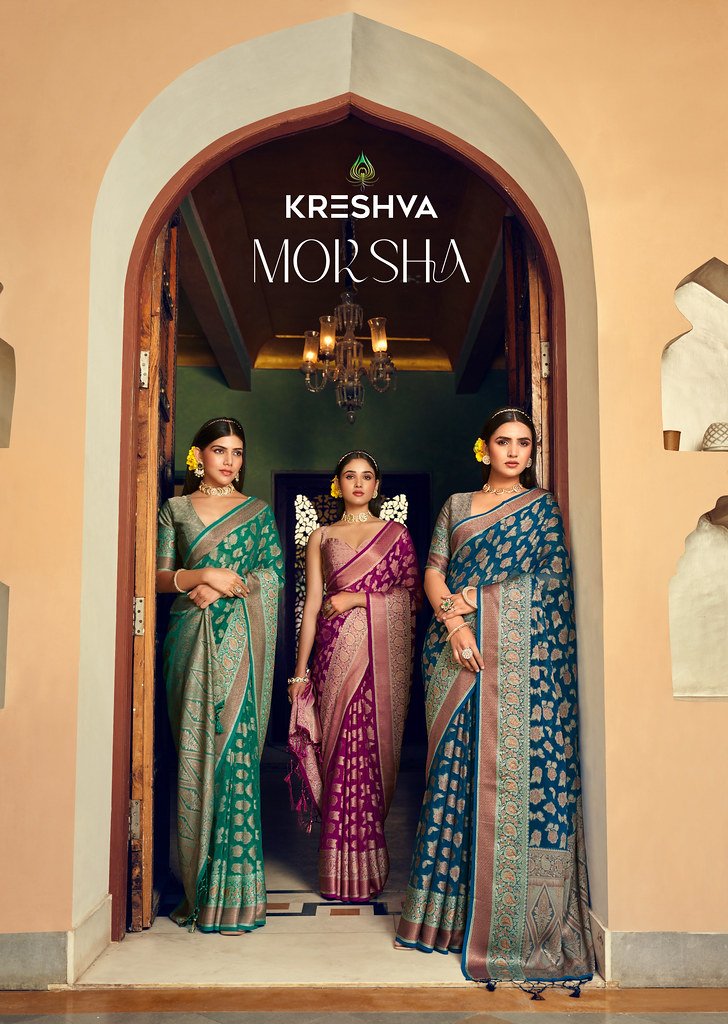 MOKSHA BY KRESHVA K-2041 TO K-2046 SERIES FANCY TWP GEORGETTE SAREES