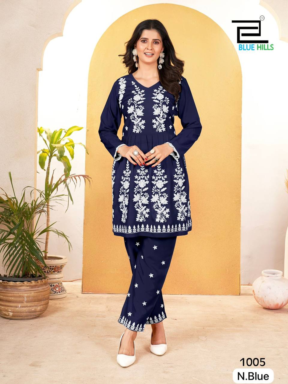 MOON-LIGHT BY BLUE HILLS 1001 TO 1006 SERIES LUCKNOWI WORK RAYON CO-ORD SET