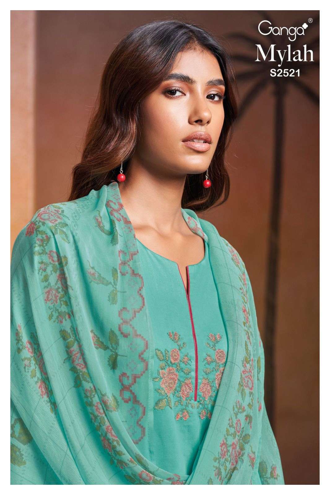 MYLAH 2521 BY GANGA FASHIONS 2521-A TO 2521-D SERIES COTTON SATIN SOLID DRESSES