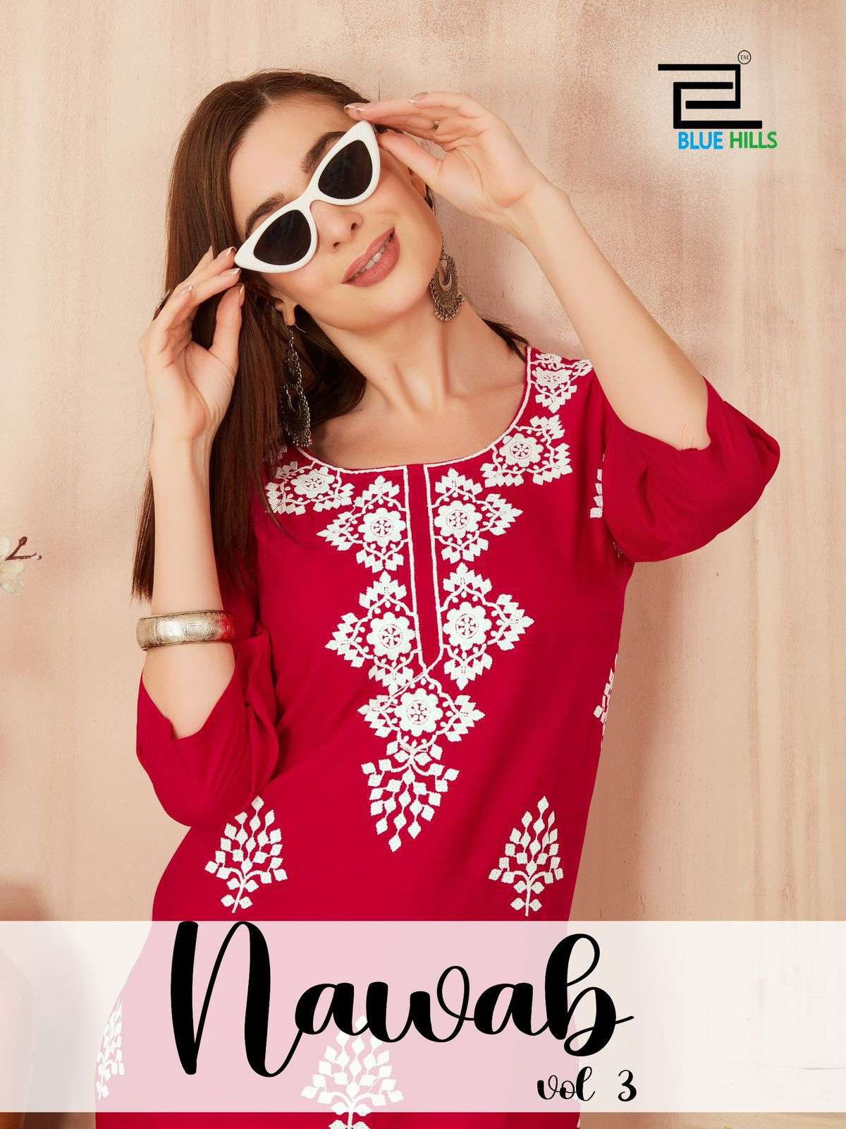 NAWAB VOL-3 BY BLUE HILLS 3001 TO 3006 SERIES 14 KG RAYON KURTIS