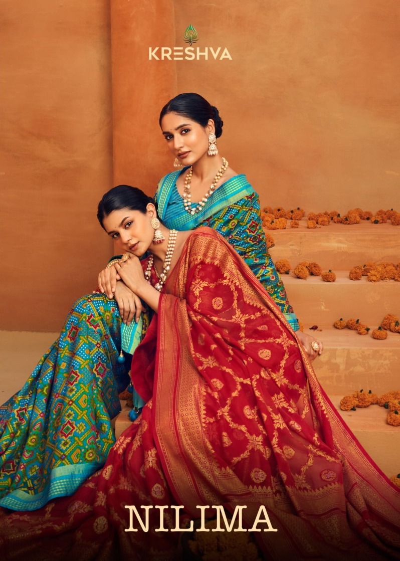 NILIMA BY KRESHVA 1033 TO 1038 SERIES FANCY LUX PV GEORGETTE SAREES