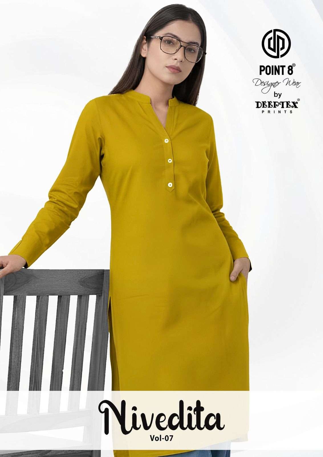 NIVEDITA VOL-7 BY DEEPTEX 7001 TO 7008 SERIES COTTON FLEX KURTIS