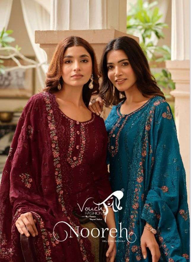 NOOREH BY VOUCH 10001 TO 10006 SERIES DESIGNER HEAVY CHINON DRESSES