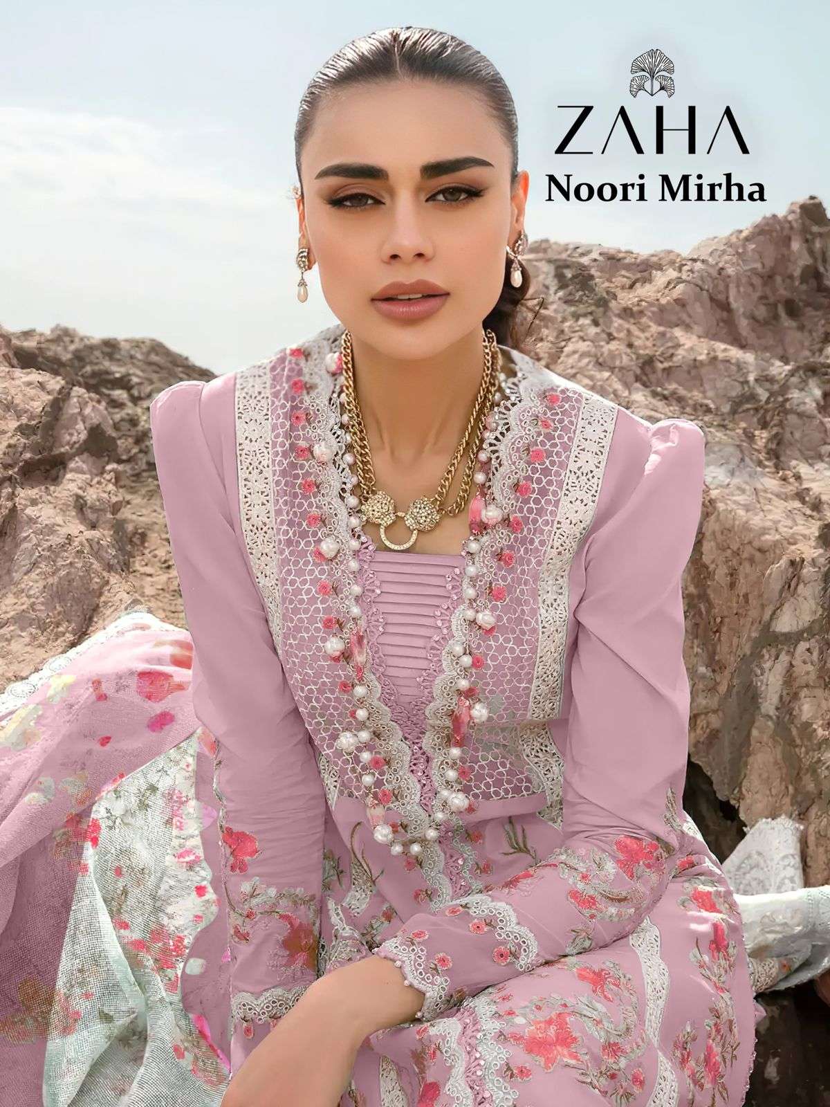 NOORI MIRHA BY ZAHA 10334-A TO 10334-D SERIES CAMBRIC COTTON DRESSES