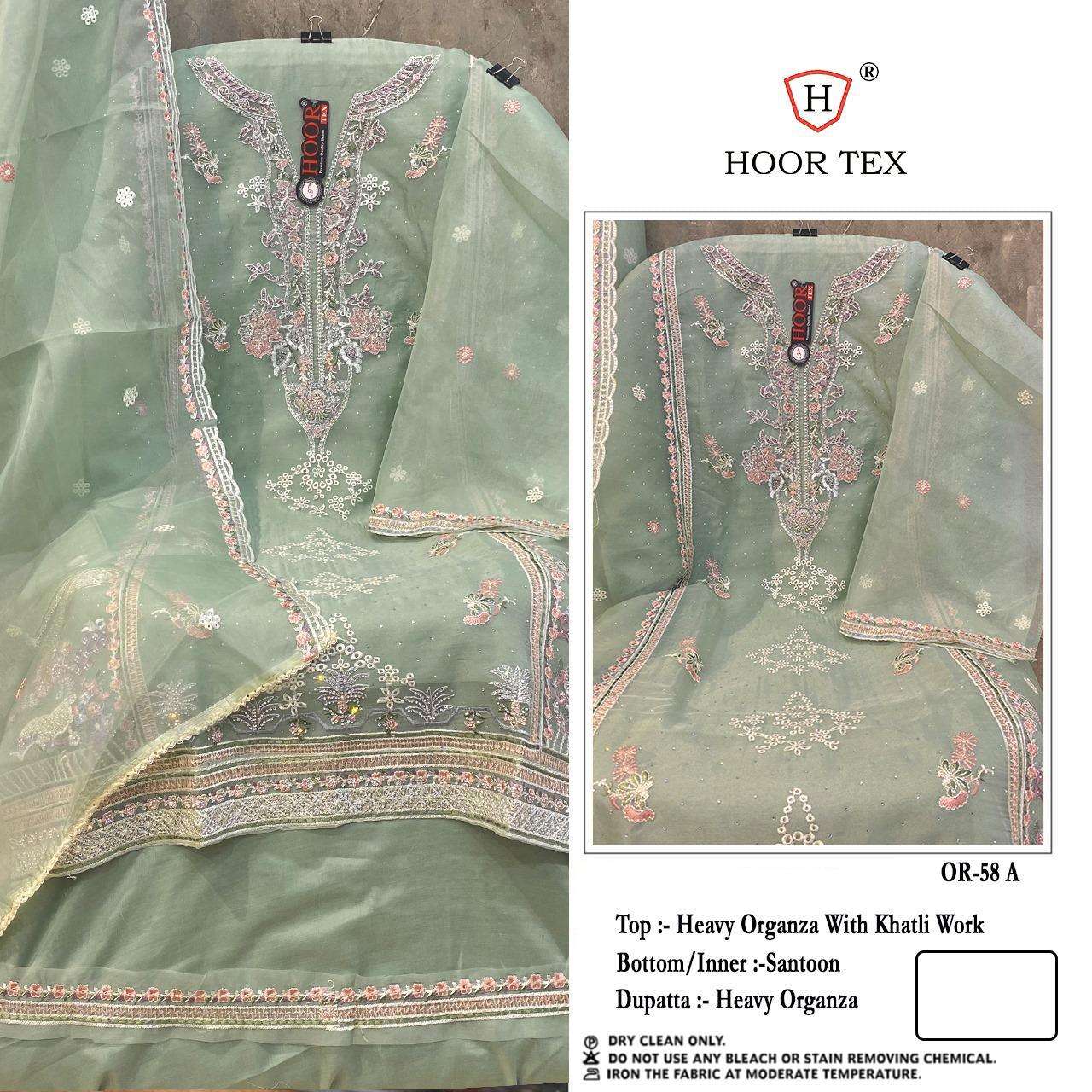 OR-58 COLOURS BY HOOR TEX FANCY DESIGNER ORGANZA PAKISTANI DRESSES