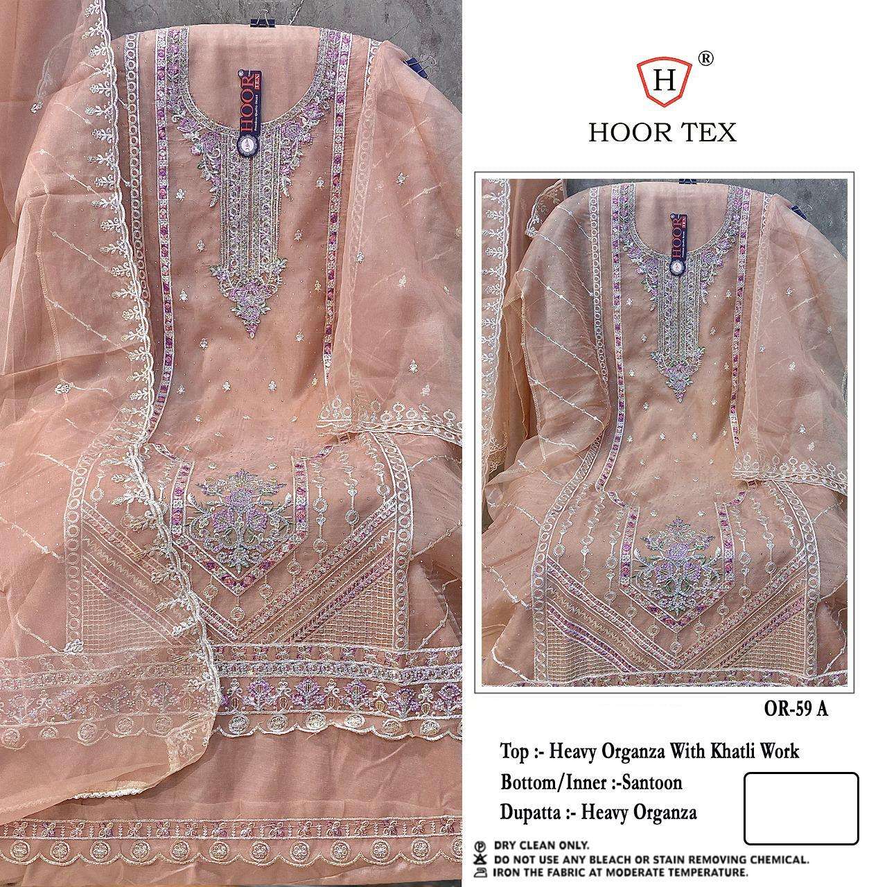 OR-59 COLOURS BY HOOR TEX FANCY DESIGNER ORGANZA PAKISTANI DRESSES