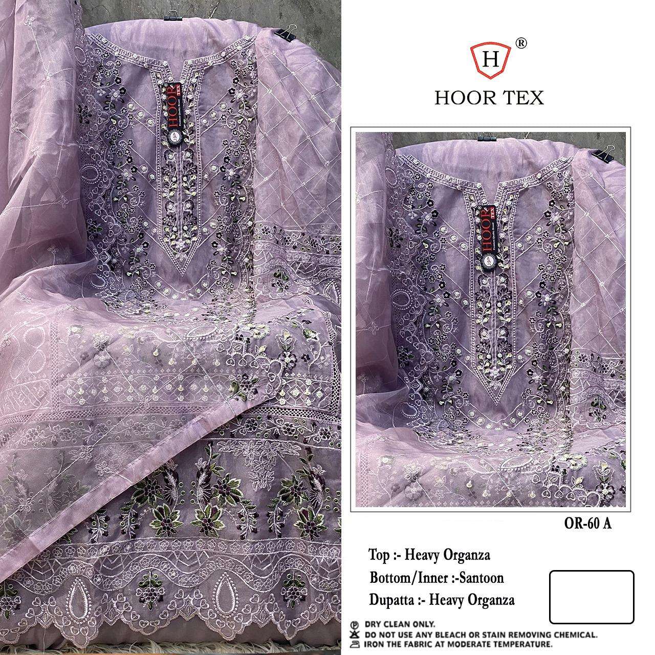 OR-60 COLOURS BY HOOR TEX FANCY DESIGNER ORGANZA PAKISTANI DRESSES