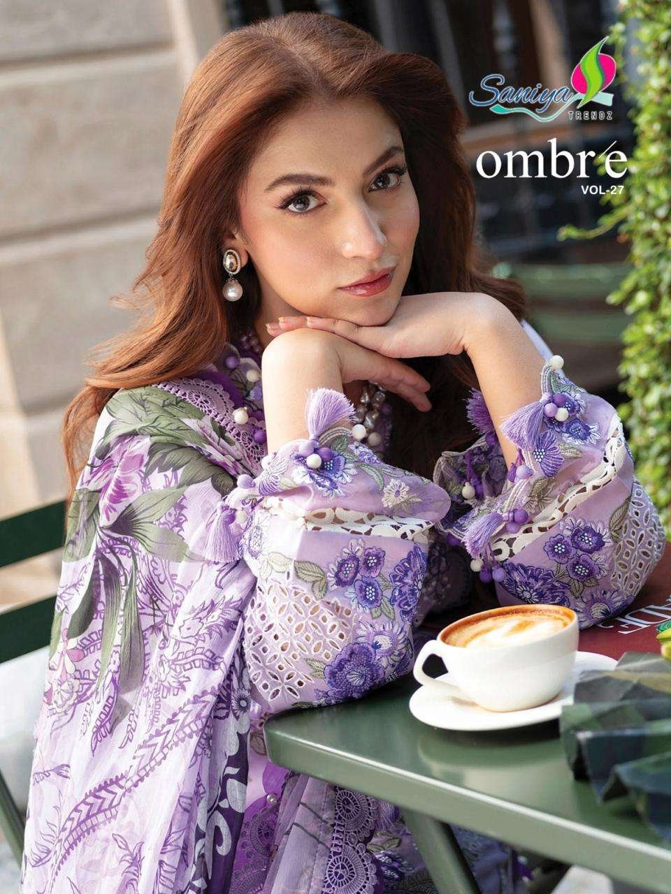 OMBRE VOL-27 BY SANIYA TRENDZ 1002 AND 1004 SERIES COTTON PAKISTANI DRESSES