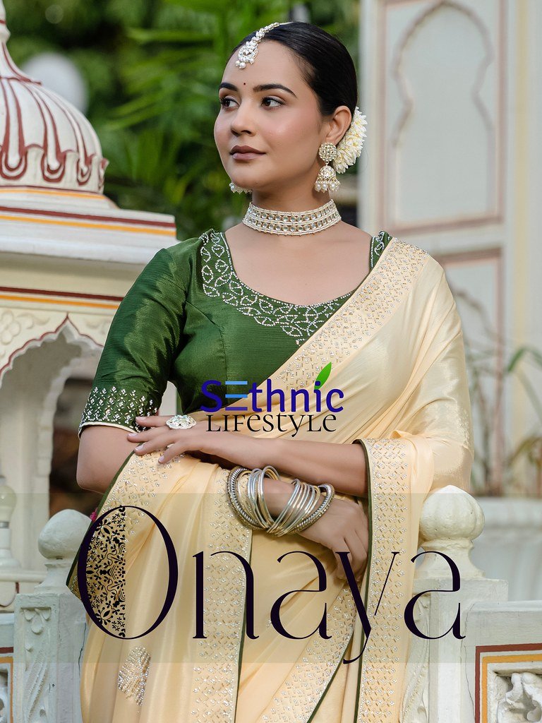 ONAYA BY SETHNIC 81001 TO 81002 SERIES DESIGNER SOFT CHINON SAREES