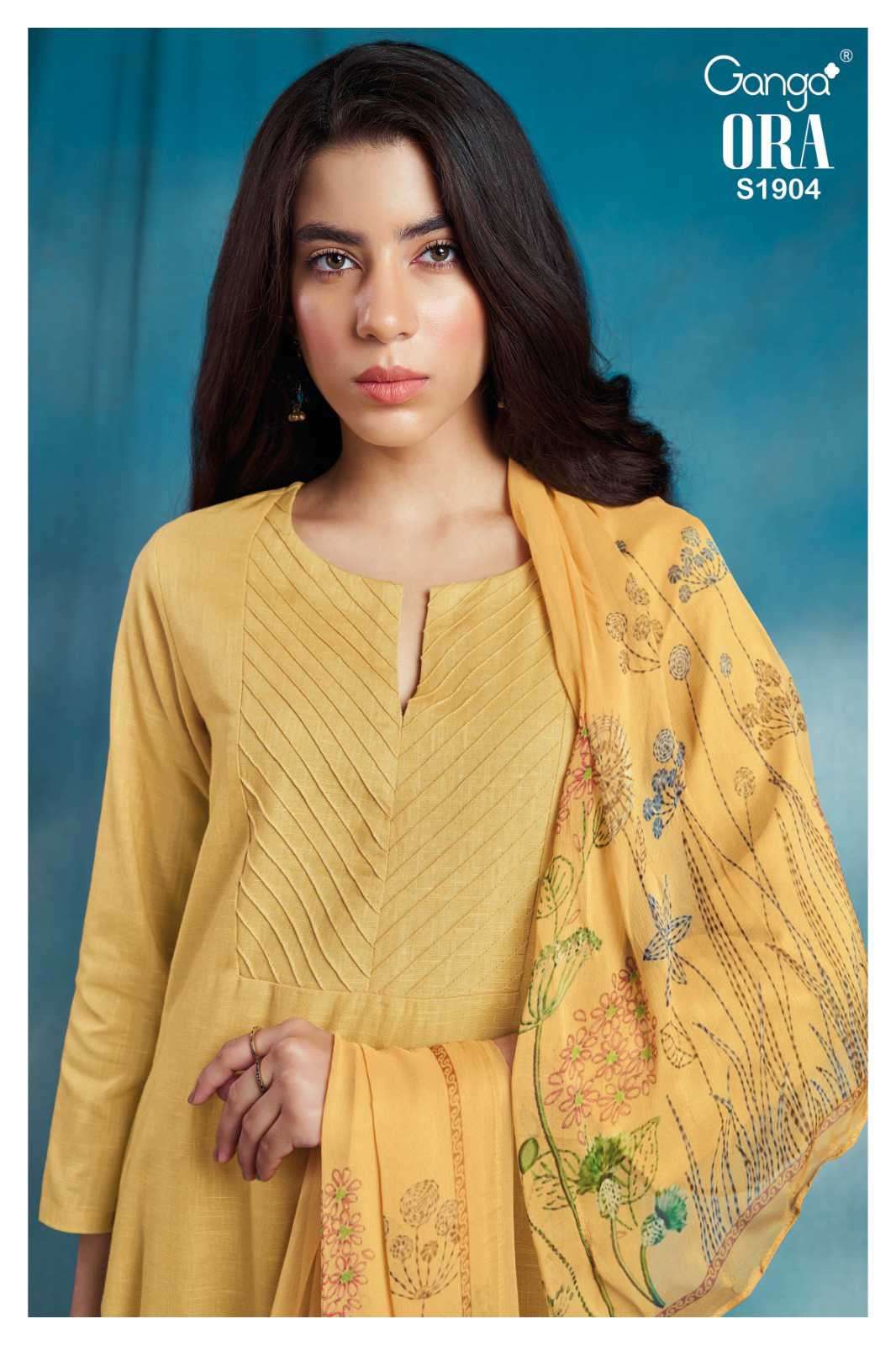 ORA 1904 BY GANGA FASHIONS 1904-A TO 1904-D SERIES COTTON LINEN DRESSES