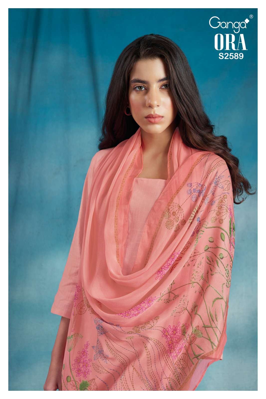 ORA 2589 BY GANGA FASHIONS 2589-A TO 2589-D SERIES COTTON LINEN DRESSES