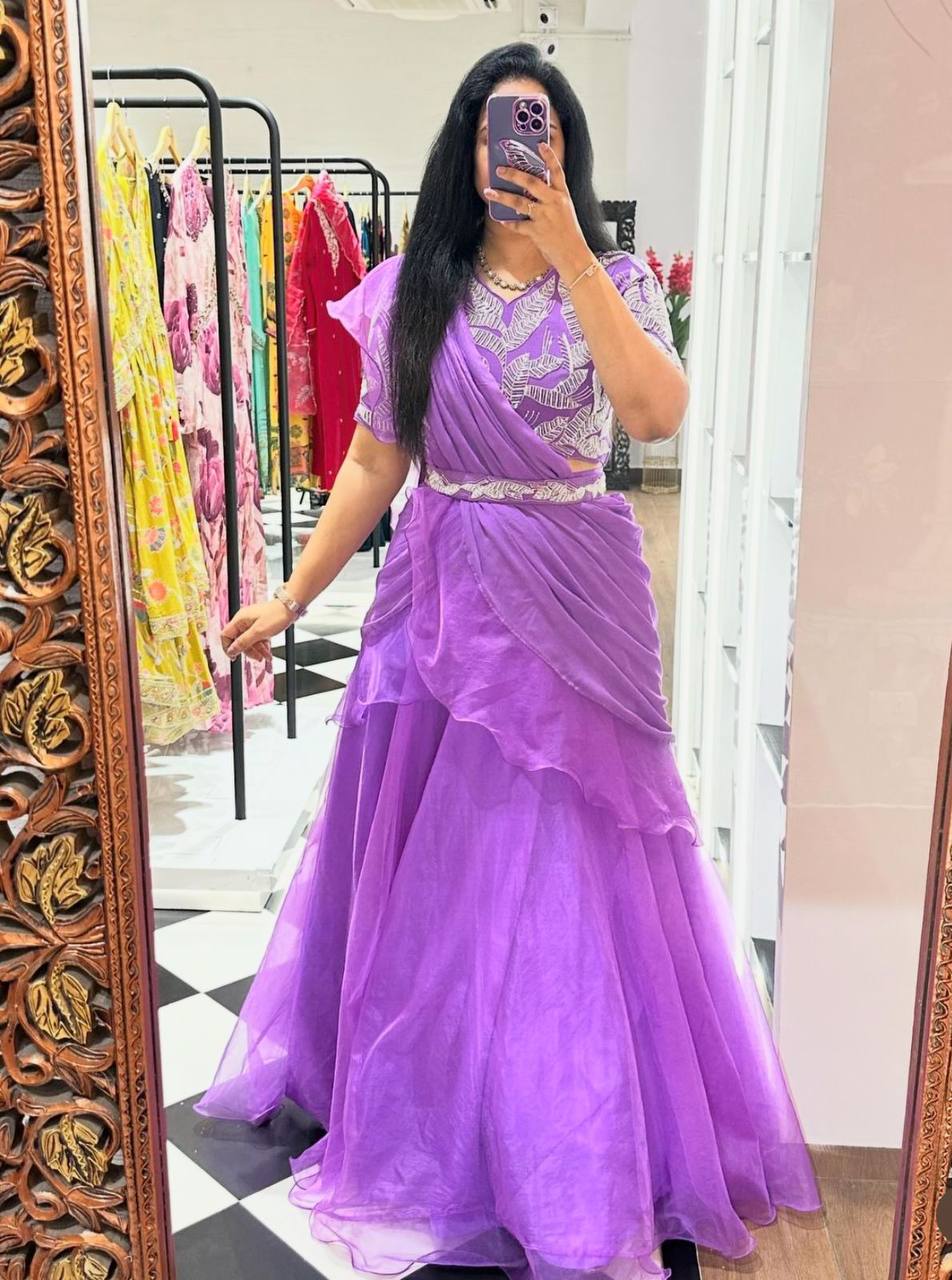 PC-354 COLOURS BY SUSWANI ORGANZA SEQUENCE WORK LEHENGAS