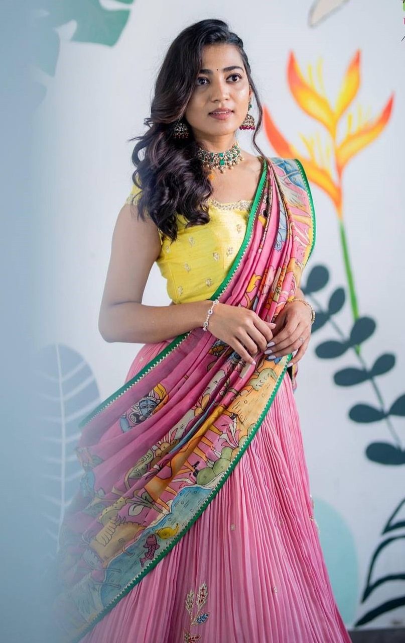 PC-383 BY SUSWANI FANCY DESIGNER CHINON CRUSH WORK LEHENGA