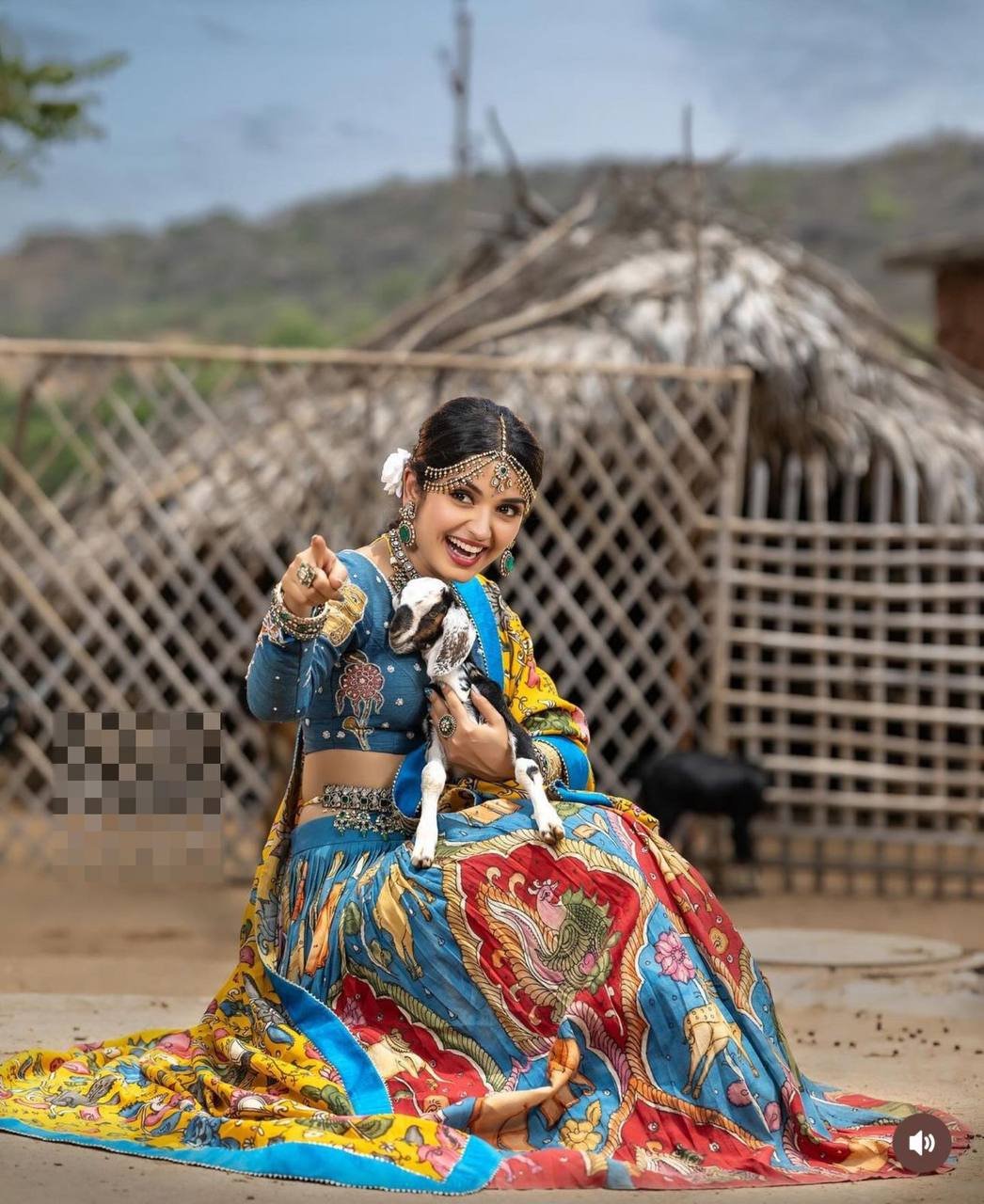 PC-394 BY SUSWANI FANCY DESIGNER CHENT CREPE KALAMKARI PRINT LEHENGA
