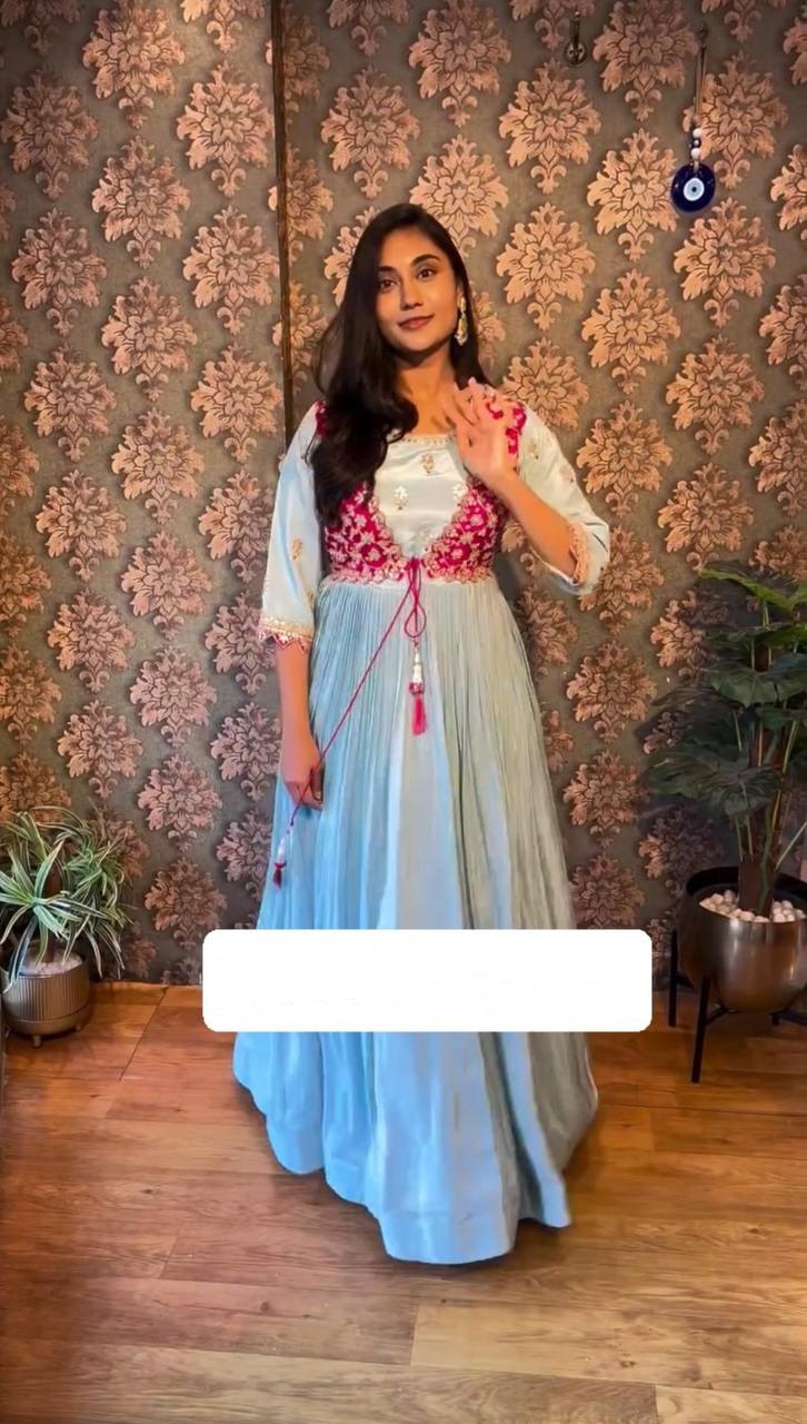 PC-464 COLOURS BY SUSWANI FANCY DESIGNER CHINON AND BANDHEJ GOWNS
